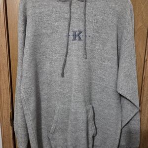 Cozy Gray Hoodie with Blue Accent